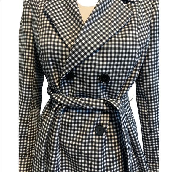 cleo Jackets & Coats Cleo Black White Checkered Pea Coat Poshmark